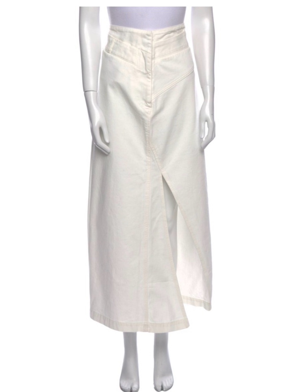 Loewe Cream Maxi Skirt with Front Overlap